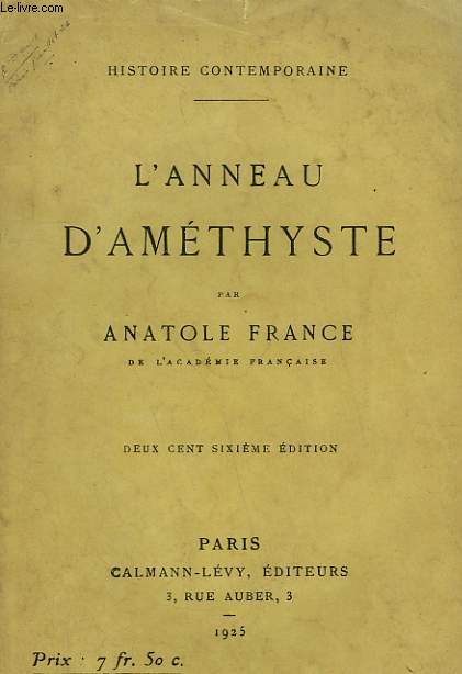 L'ANNEAU D'AMETHYSTE.