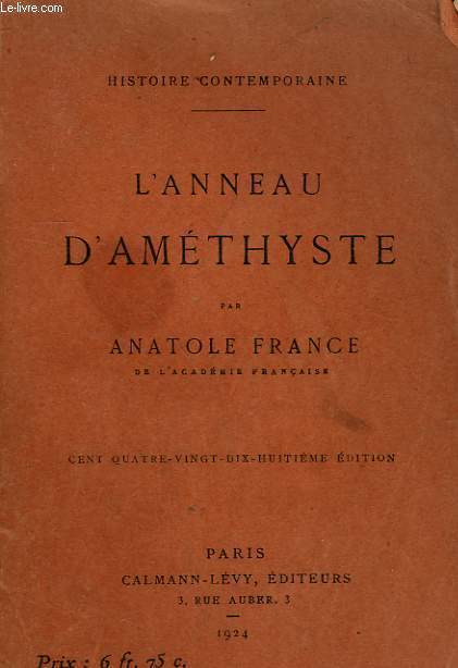 L'ANNEAU D'AMETHYSTE.