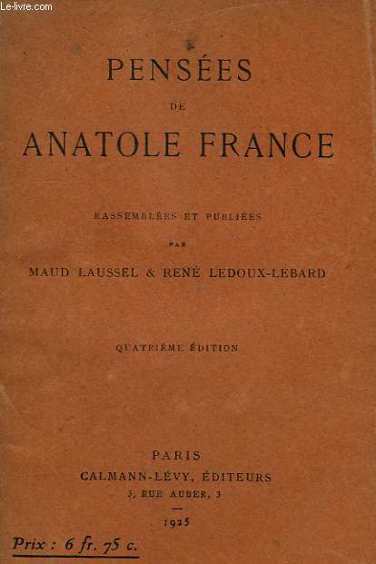 PENSEES DE ANATOLE FRANCE.