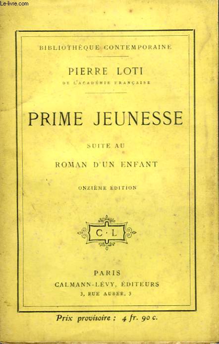 PRIME JEUNESSE SUITE AU ROMAN D'UN ENFANT.