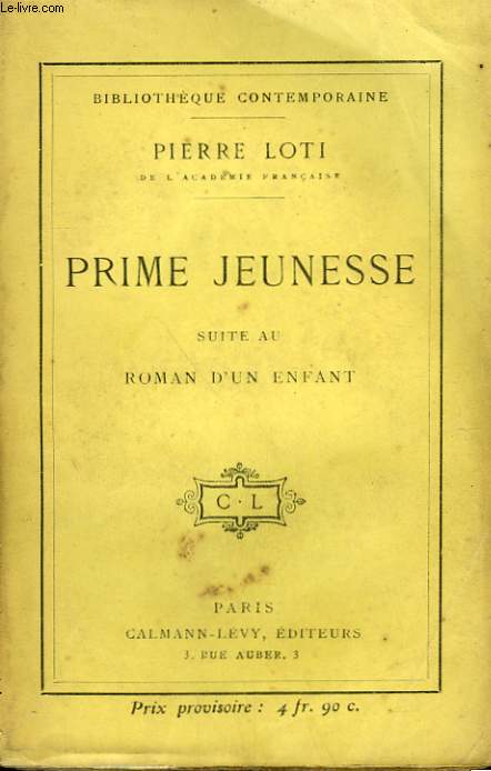 PRIME JEUNESSE SUITE AU ROMAN D'UN ENFANT.