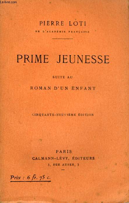 PRIME JEUNESSE SUITE AU ROMAN D'UN ENFANT.