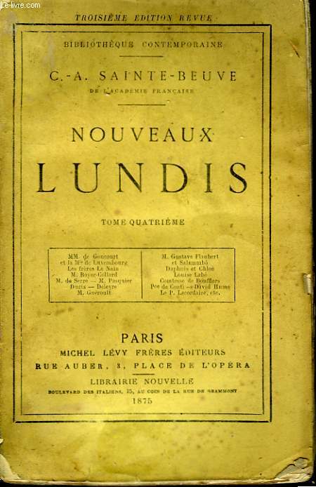 NOUVEAUX LUNDIS. TOME 4.