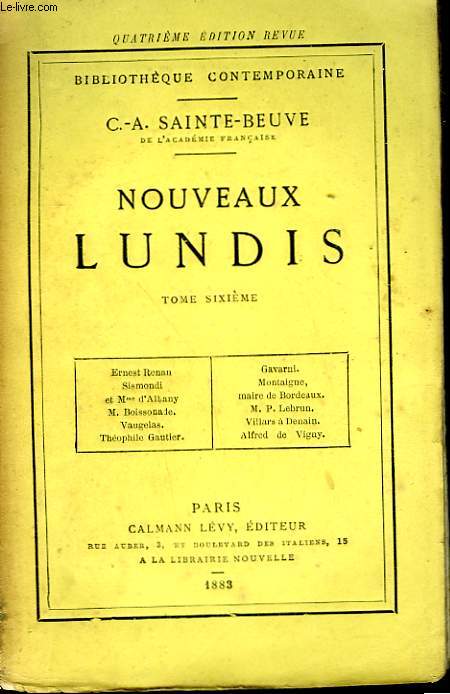 NOUVEAUX LUNDIS. TOME 6.