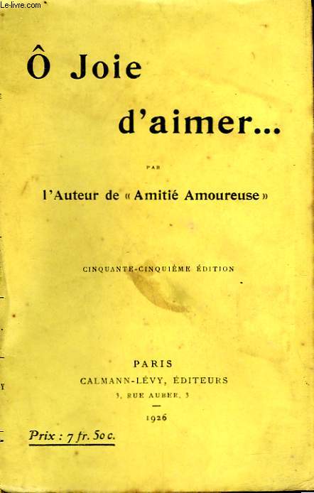 O JOIE D'AIMER.