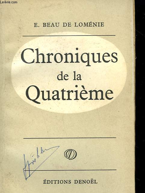 CHRONIQUES DE LA QUATRIEME.