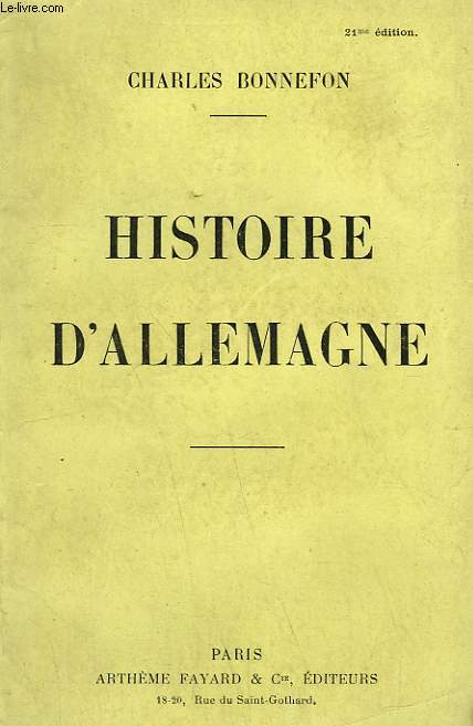 HISTOIRE D'ALLEMAGNE.