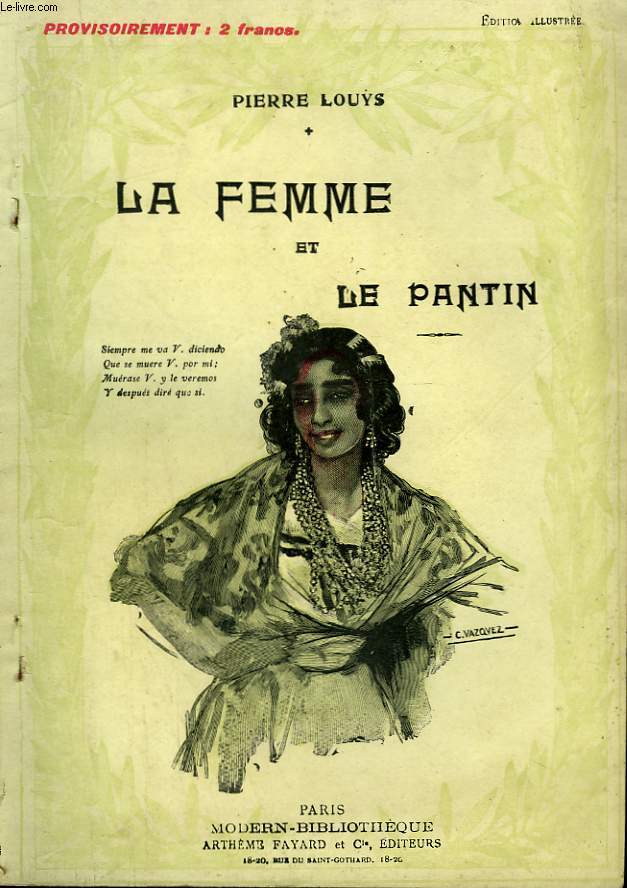 LA FEMME ET LE PANTIN. COLLECTION MODERN BIBLIOTHEQUE.