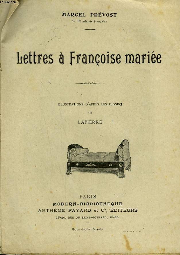 LETTRES A FRANCOISE MARIEE. COLLECTION MODERN BIBLIOTHEQUE.
