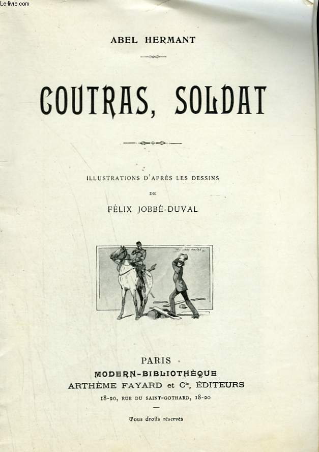 COUTRAS, SOLDAT. COLLECTION MODERN BIBLIOTHEQUE.