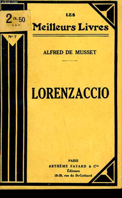 LORENZACCIO. COLLECTION : LES MEILLEURS LIVRES N 7.