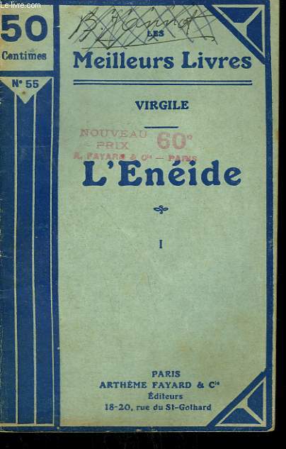 L'ENEIDE. TOME 1. COLLECTION : LES MEILLEURS LIVRES N 55.