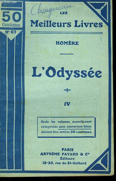 L'ODYSSEE TOME 4. COLLECTION : LES MEILLEURS LIVRES N67.