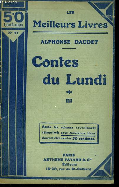 CONTES DU LUNDI. TOME 2. COLLECTION : LES MEILLEURS LIVRES N 70.