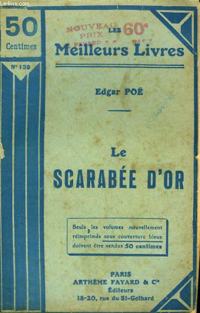 LE SCARABEE D'OR. COLLECTION : LES MEILLEURS LIVRES N 139.