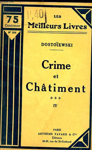 CRIME ET CHATIMENT - TOME 4