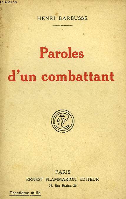 PAROLES D'UN COMBATTANT.