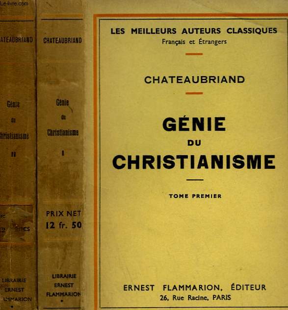 GENIE DU CHRISTIANISME. EN 2 TOMES.