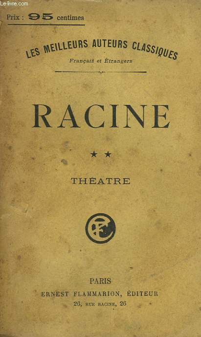 THEATRE COMPLET DE J. RACINE. TOME 2.