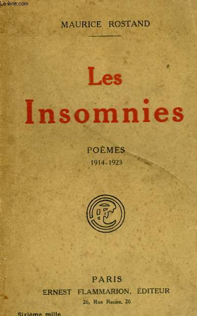 LES INSOMNIES. POEMES 1914 - 1923.