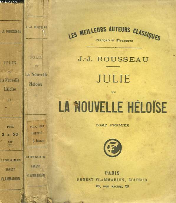 JULIE OU LA NOUVELLE HELOSE. EN 2 TOMES.