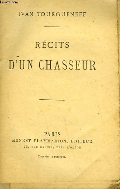 RECITS D'UN CHASSEUR.