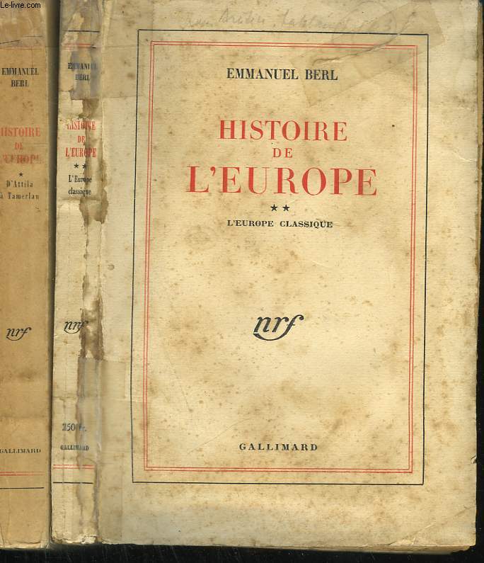 HISTOIRE DE L'EUROPE. EN 2 TOMES.
