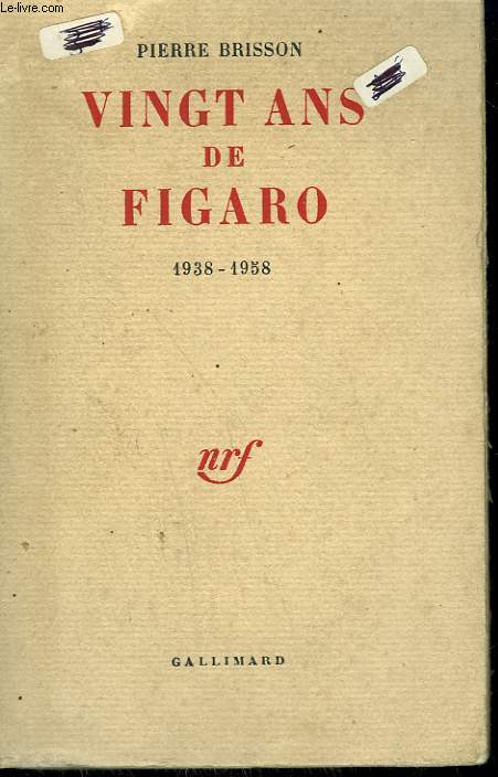 VINGT ANS DE FIGARO. 1938 - 1958.