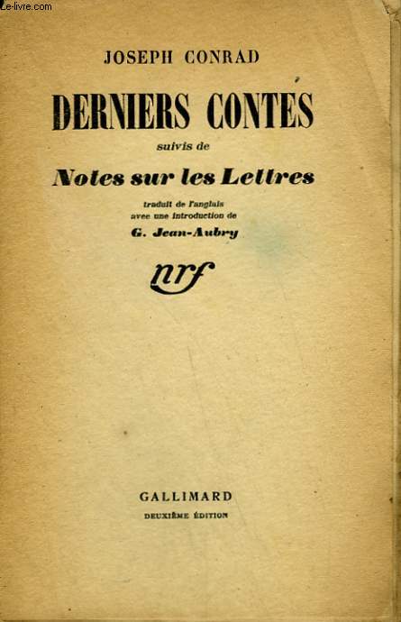 DERNIERS CONTES SUIVIS DE NOTES SUR LES LETTRES.