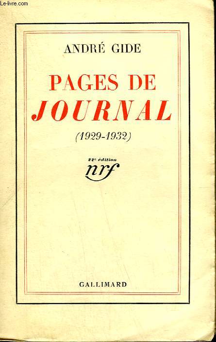 PAGES DE JOURNAL ( 1929-1932).