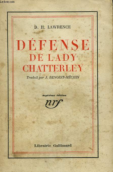 DEFENSE DE LADY CHATTERLEY.