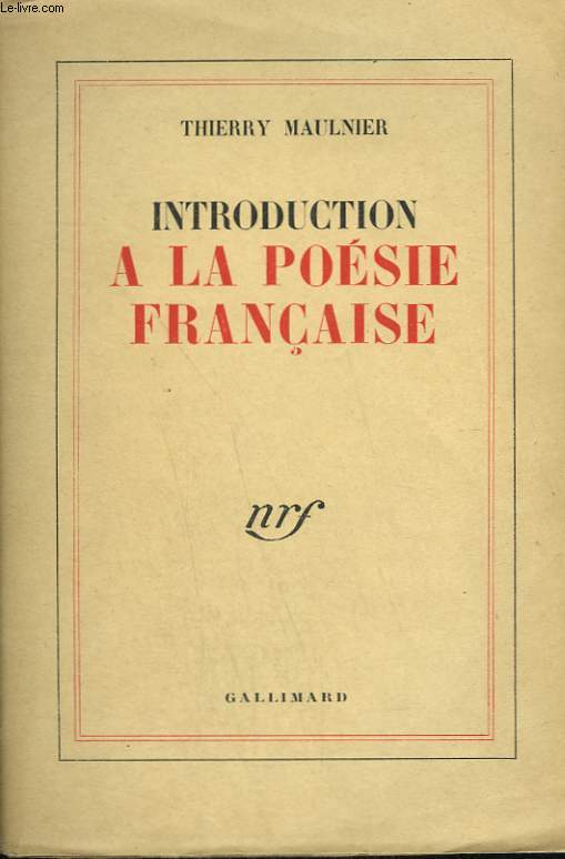 INTRODUCTION A LA POESIE FRANCAISE.