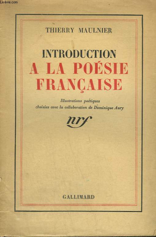 INTRODUCTION A LA POESIE FRANCAISE.