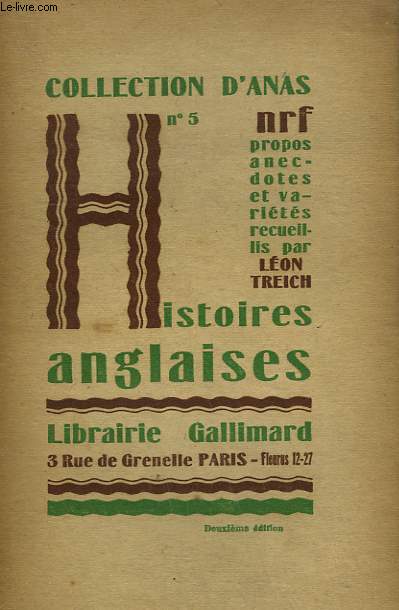 HISTOIRES ANGLAISES. COLLECTION D'ANAS N 5