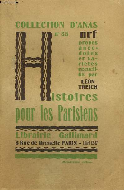 HISTOIRES POUR LES PARISIENS. COLLECTION D'ANAS N 35