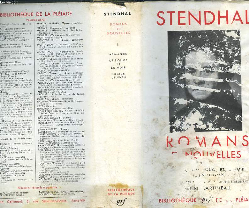 ROMANS ET NOUVELLES TOME I. COLLECTION : BIBLIOTHEQUE DE LA PLEIADE N 4