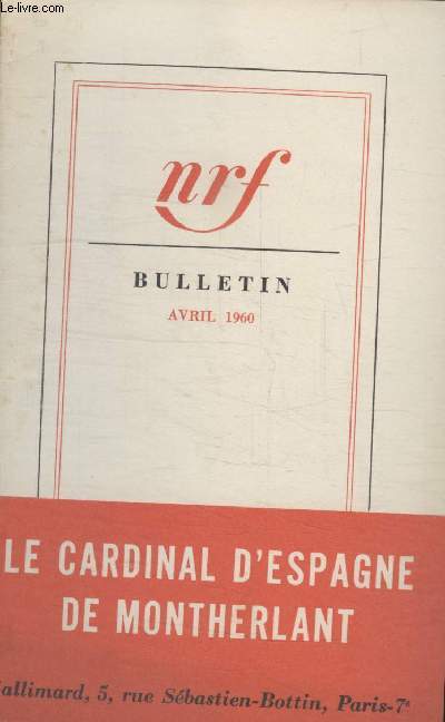 BULLETIN AVRIL 1960 N148.