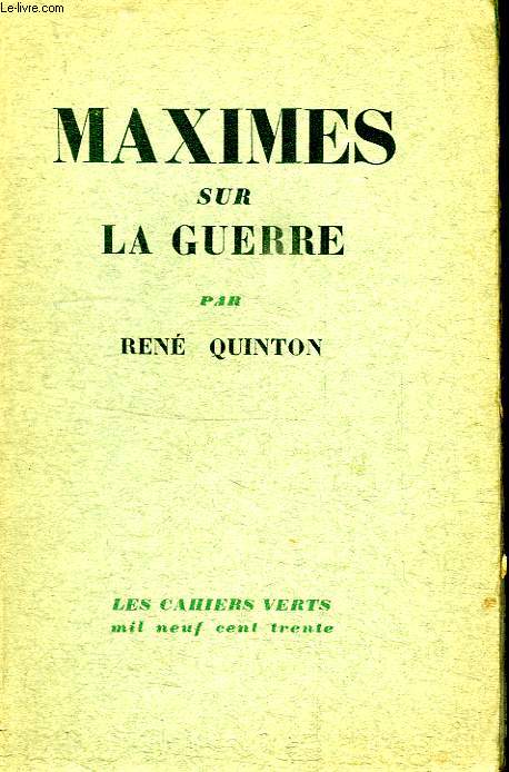 MAXIMES SUR LA GUERRE. (AM)