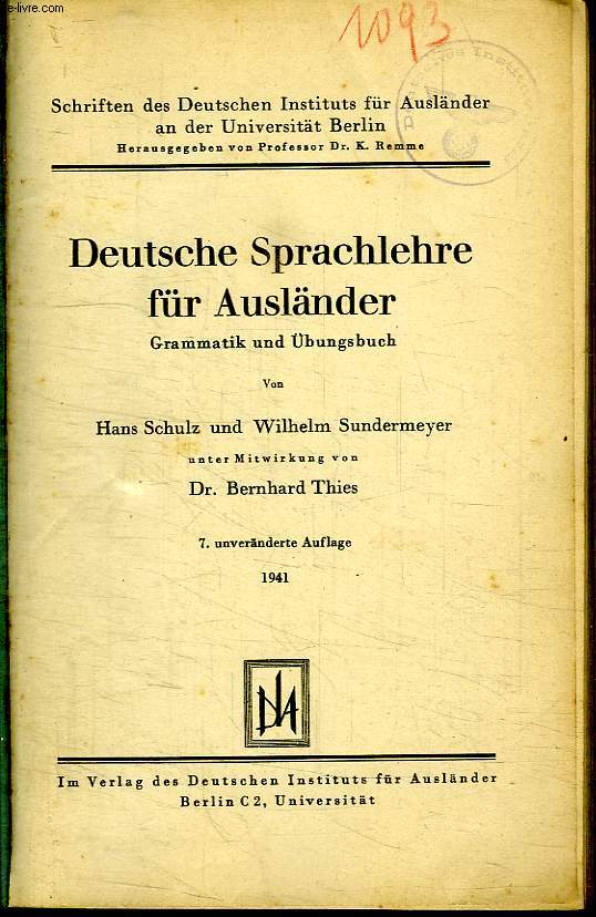 DEUTSCHE SPRACHLEHRE FUR AUSLANDER.