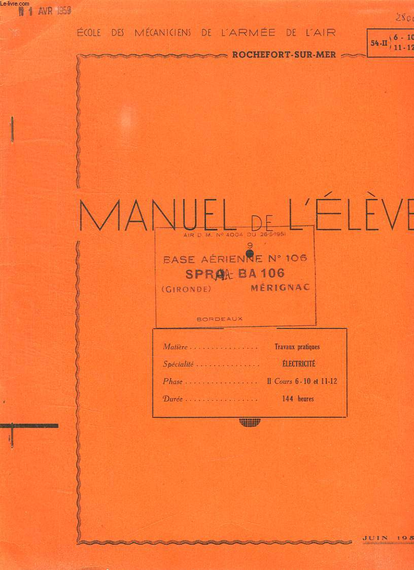 MANUEL DE L ELEVE. TRAVAUX PRATIQUES.