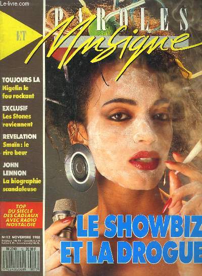 PAROLES ET MUSIQUE N 12 NOVEMBRE 1988. SOMMAIRE : LIVRES AUTOUR DE BREL. LES IVANOF PREMIERS VAINQUEURS. LE SHOWBIZ ET LA DROGUE...