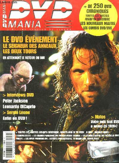 DVD MANIA. L ULTIME PASSION DU CINEMA.N 32. JUILLET AOUT 2003. SOMMAIRE:INTERVIEW LEONARDO DICAPRIO. INTERVIEW PATRICK TIMSIT. NOUVEAUTES PHILIPS.