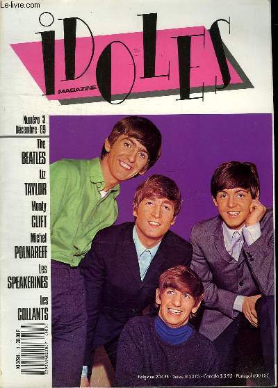 IDOLES MAGAZINE N 3. DECEMBRE 89. SOMMAIRE: THE BEATLES . SOUVENIRS SOUVENIRS. CHARLES AZNAVOUR. LIZ TAYLOR...