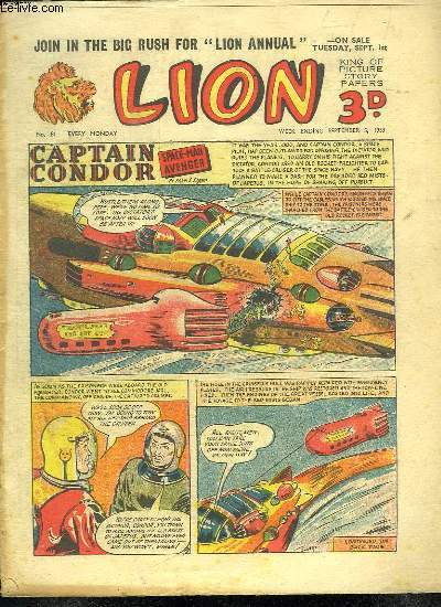 LION N 81. SPACE MAN AVENGER. TEXTE EN ANGLAIS.