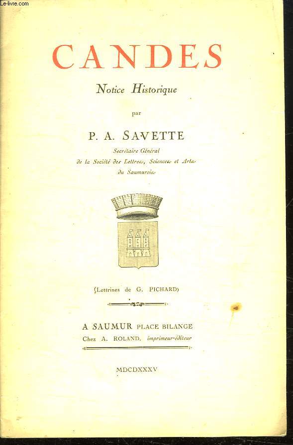 CANDES. NOTICE HISTORIQUE.