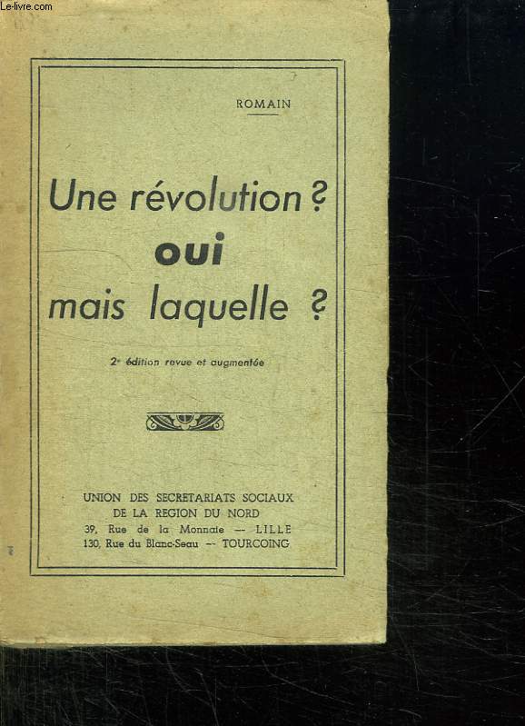 UNE REVOLUTION ? OUI MAIS LAQUELLE ?.