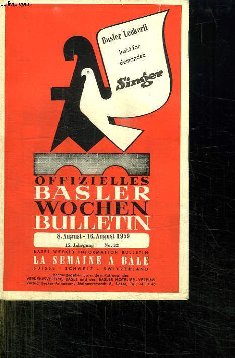 OFFIZIELLES BASLER WOCHEN BULLETIN. TEXTE EN ALLEMAND.