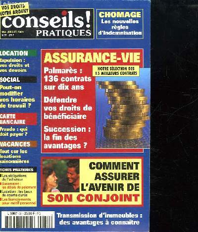 CONSEILS PRATIQUES N 37. MAI / JUILLET 2001. SOMMAIRE: LA NOUVELLE ALLOCATION DE PRESENCE PARENTALE, CARTE BANQUAIRE ET FRAUDES QUI DOIT PAYER?...