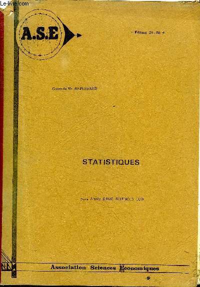STATISTIQUES 2 EM ANNEE DE DEUG SCIENCES ECO. EDITION 79 -80.