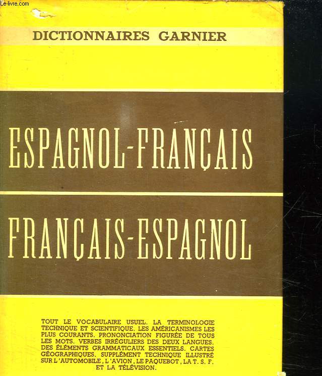 DICCIONARIO MODERNO ESPANOL FRANCES Y FRANCES ESPANOL.